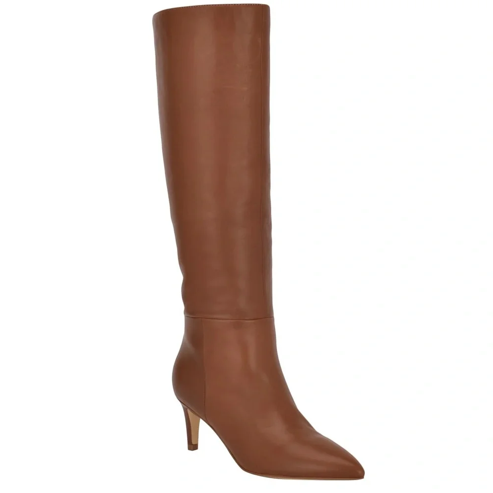 Calvin Klein Garray Womens' Leather Boots, Light Brown Leather‎ 230 Size 5 M